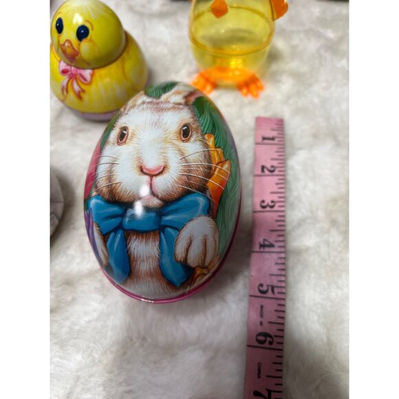 Vintage style Easter tins lot- Easter Chick, Bunny, German Rabbits, Mary Engelbr - Picture 9 of 12